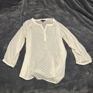 Banana Republic White Relaxed Buttoned Blouse